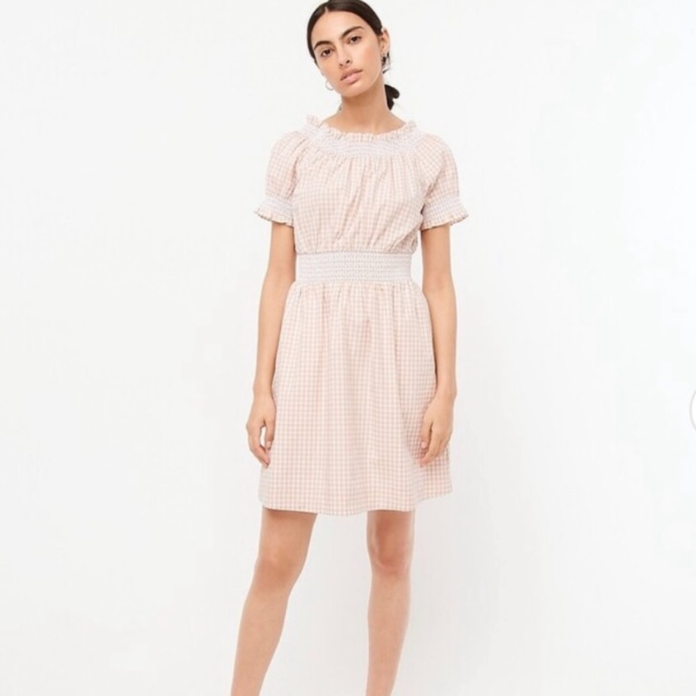 J. Crew pink gingham dress
